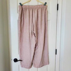 Tahari Linen Wide Leg Pants sz XL Lightweight Spring Summer Flowy